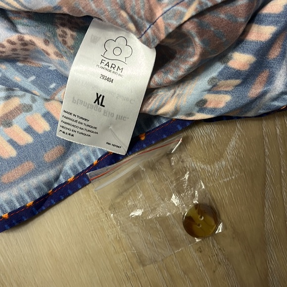 FARM RIO Mixed Print Button Down Shirt Floral Cheetah Viscose Size XL - Picture 7 of 8